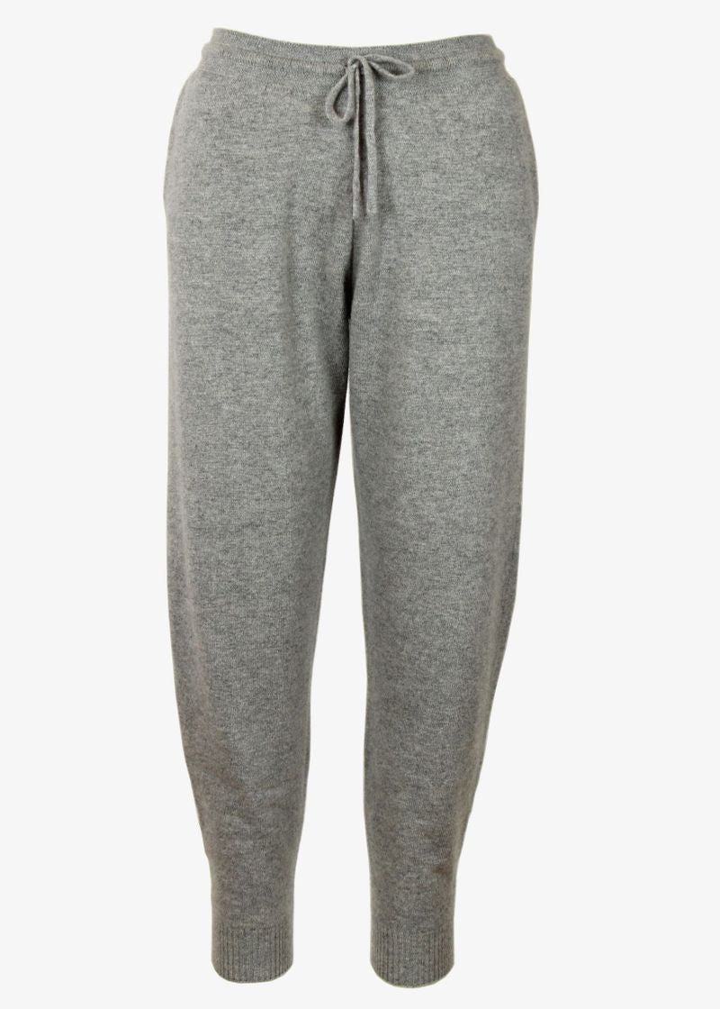 Women's Lightweight Cashmere Jogger Pant. Has seamless side pockets and an adjustable drawstring. Relaxed fit that tapers at ankle.